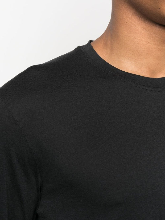 TOM FORD Crew Neck Long Sleeve Cotton T-Shirt Black - MAISONDEFASHION.COM