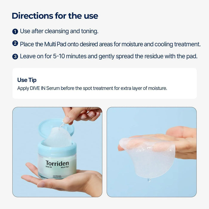 [Torriden] DIVE-IN Low Molecule Hyaluronic Acid Multi Pad 160ml 80EA Torriden