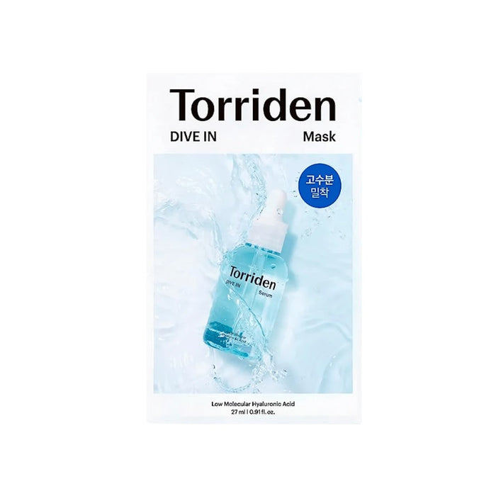TORRIDEN DIVE-IN Low Molecule Hyaluronic Acid Mask delivers intense hydration and soothing care with its advanced formula containing multiple forms of low molecular Hyaluronic Acid. This sheet mask deeply moisturizes and plumps the skin, leaving it soft and refreshed. Infused with Panthenol, Allantoin, and botanical extracts like Chamomile and Calendula, it calms and revitalizes the skin. Ideal for all skin types, this mask provides a boost of hydration and a smooth, glowing complexion. Perfect