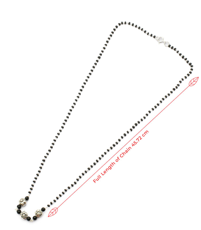Triple Floral Mangalsutra (Silver)