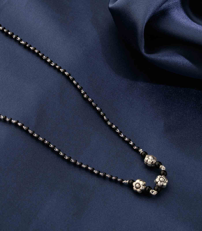 Triple Floral Mangalsutra (Silver)