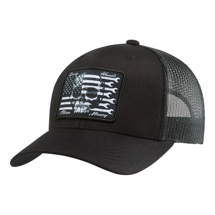 Troll Co. DHCM Flagship Skull Curved Brim Trucker Hats & Caps Troll Co. Black OS