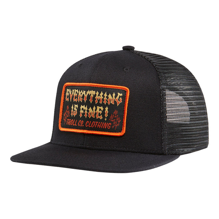 Troll Co. Everything Is Fine Patch Trucker Hat Hats & Caps Troll Co. Black OS