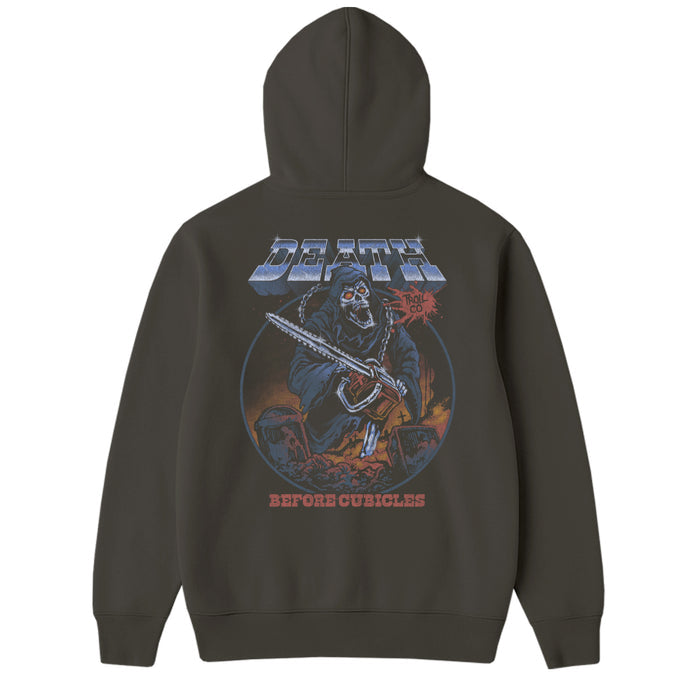 Troll Co. Reaper "Death Before Cubicles" Graphic Hoodie Sweatshirts & Hoodies Troll Co.