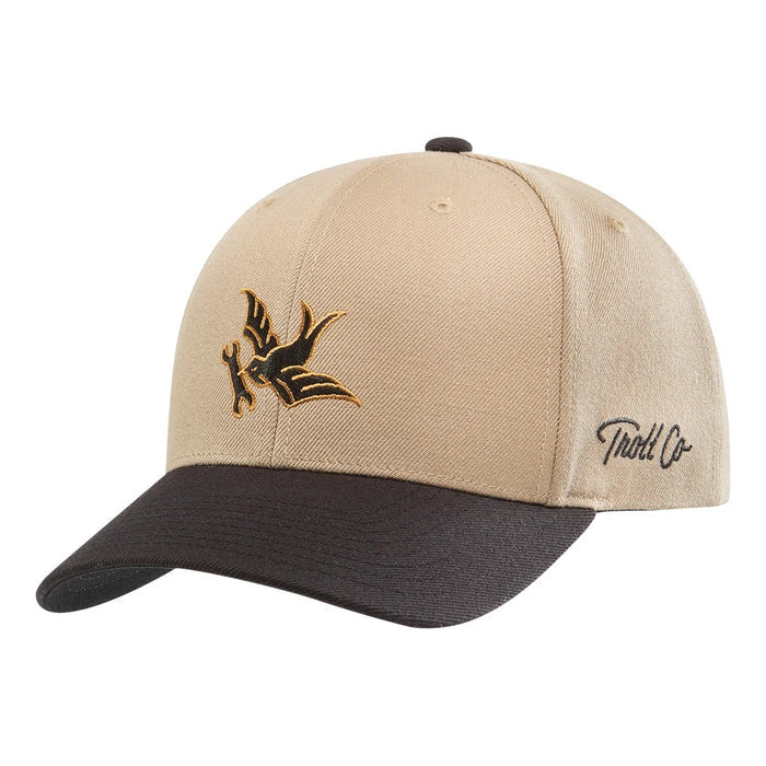 Troll Co. Sparrow Graphic Curved Brim Snapback Cap Hats & Caps Troll Co. Putty/Black OS