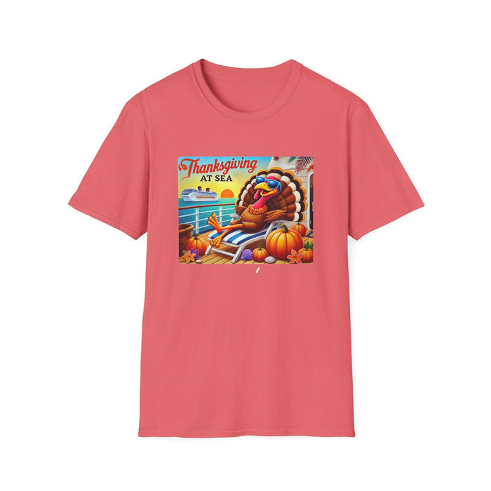 Turkey on Vacation - Gobble 'til You Wobble on the Open Seas! 🦃🚢 Unisex T-Shirt 🍂 - Whippie's
