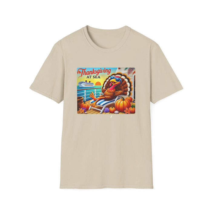 Turkey on Vacation - Gobble 'til You Wobble on the Open Seas! 🦃🚢 Unisex T-Shirt 🍂 - Whippie's