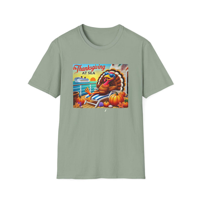Turkey on Vacation - Gobble 'til You Wobble on the Open Seas! 🦃🚢 Unisex T-Shirt 🍂 - Whippie's