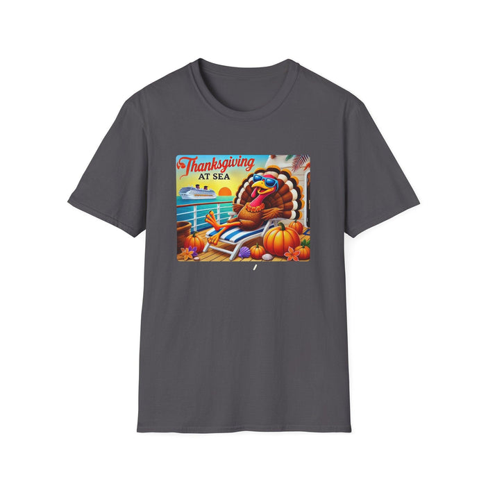 Turkey on Vacation - Gobble 'til You Wobble on the Open Seas! 🦃🚢 Unisex T-Shirt 🍂 - Whippie's