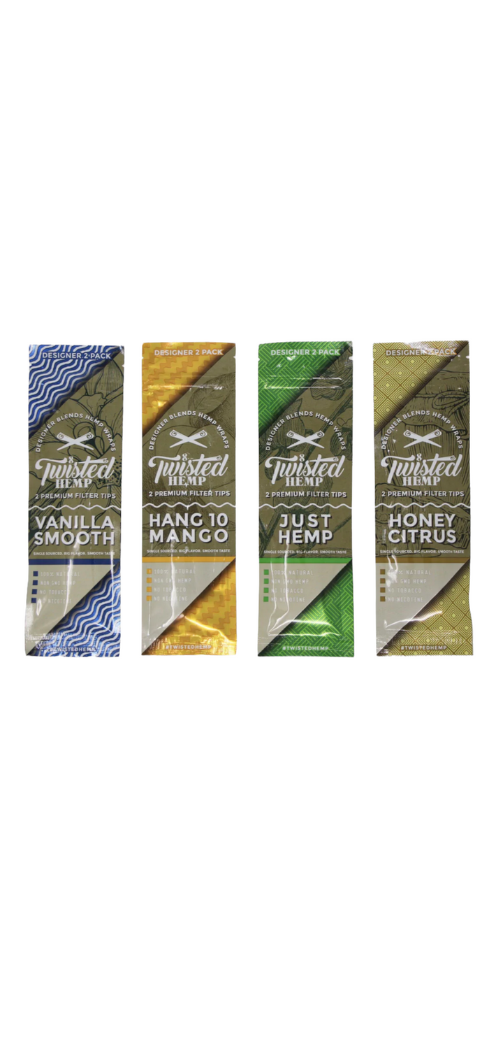 TWISTED HEMP | DESIGNER BLEND WRAPS WITH TIP | PACK OF 4