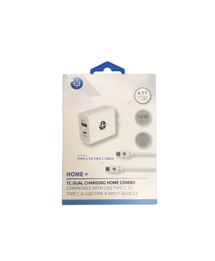 UPLUS | TYPE-C DUAL CHARGING HOME+ | 4FT