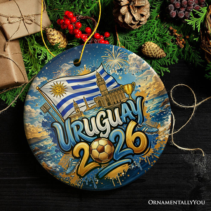 Uruguay 2026 Soccer Cup Global Championship Ornament, Fans Football Gift and Tree Decor Ceramic Ornament OrnamentallyYou