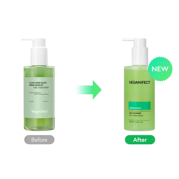[Veganifect] Clean And Glow Green Barley Gel Cleanser 205ml - Ballagrio