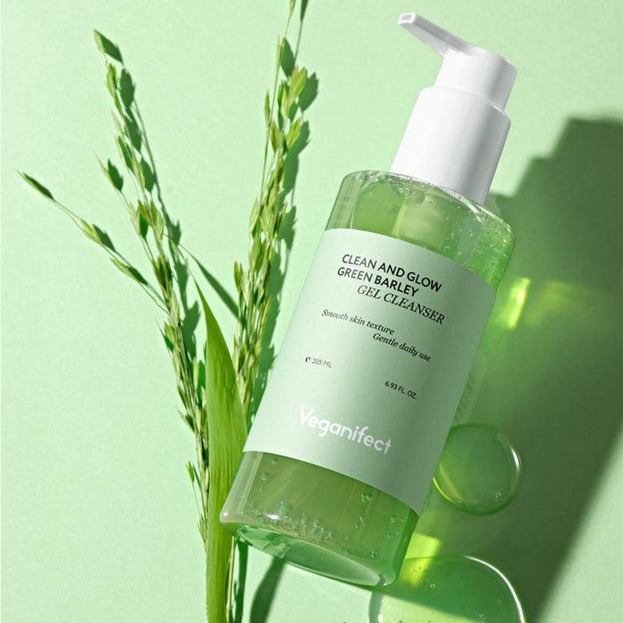 [Veganifect] Clean And Glow Green Barley Gel Cleanser 205ml - Ballagrio