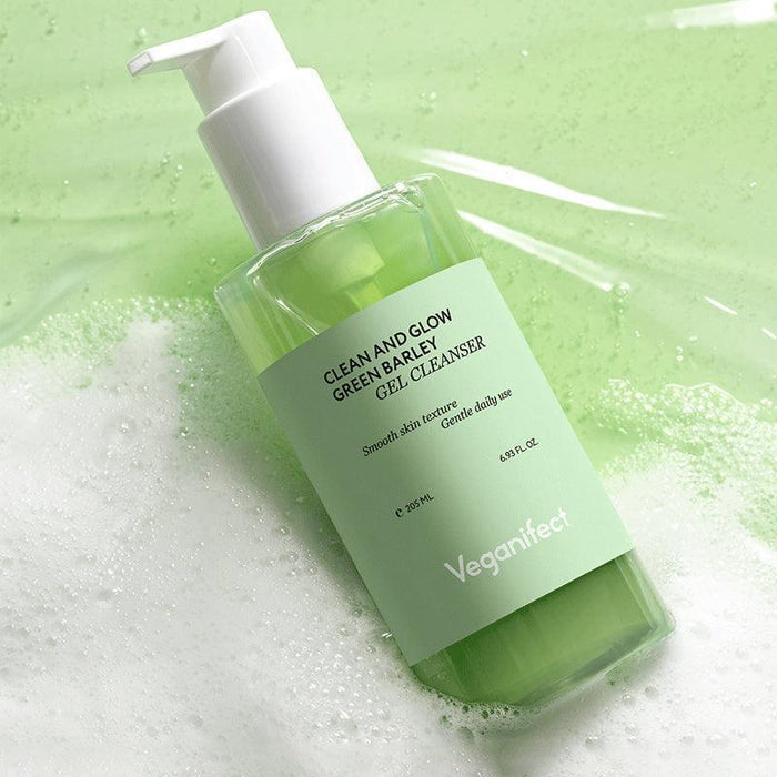 [Veganifect] Clean And Glow Green Barley Gel Cleanser 205ml - Ballagrio