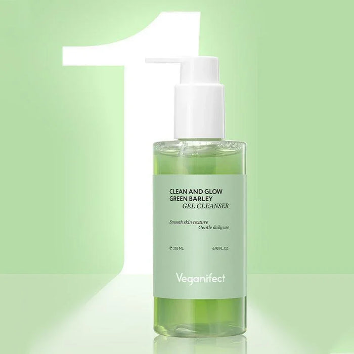 [Veganifect] Clean And Glow Green Barley Gel Cleanser 205ml - Ballagrio