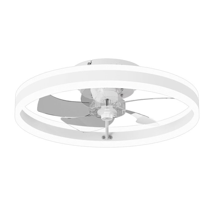 Ventilateur de plafond LED moderne et discret de 40 cm (15,75 po), contrôle par application et télécommande, 6 vitesses, toutes saisons