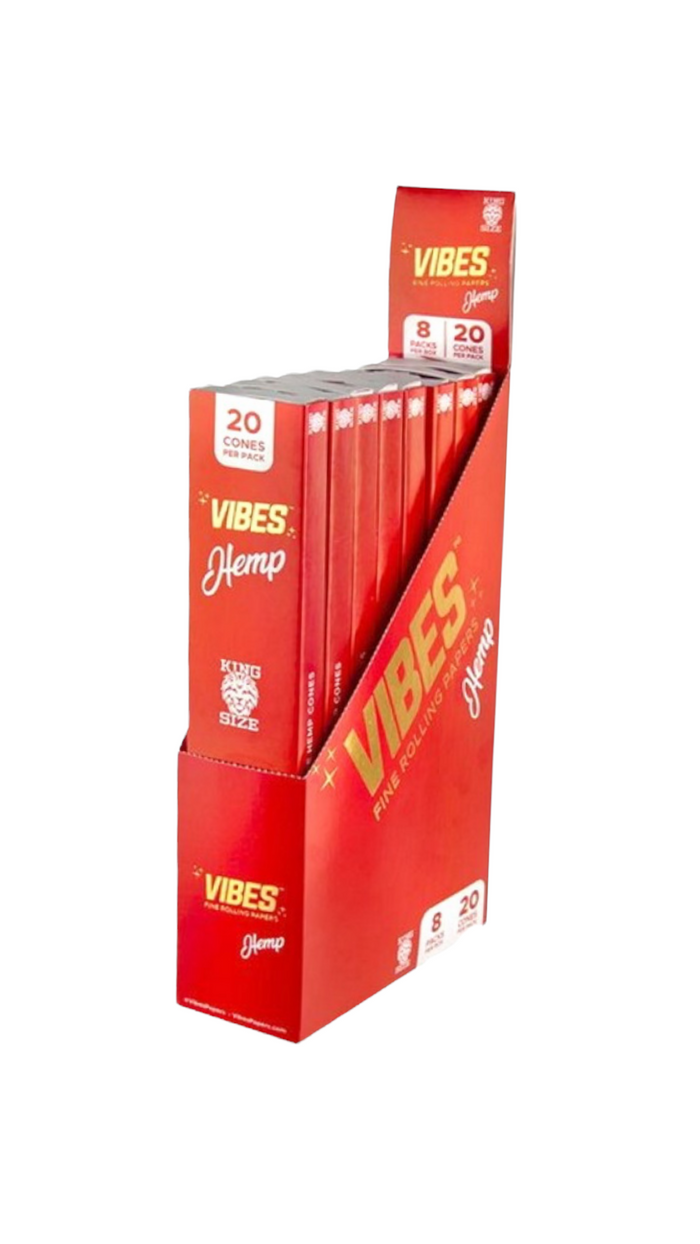 VIBES CONES HEMP | KING SIZE | 20PK | 8 COUNT