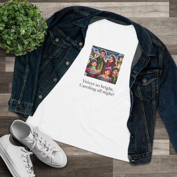 Voices so bright, Caroling all night! - Women's Softstyle Tee - Whippie's