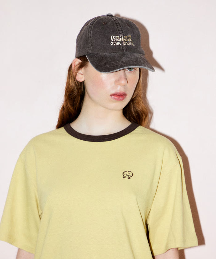 washed embroidery cap