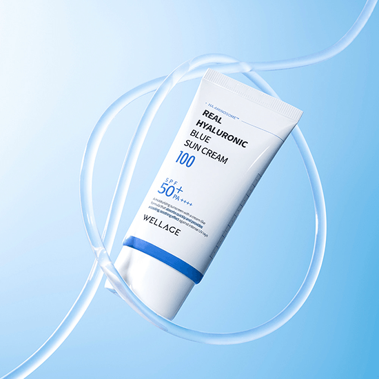 [WELLAGE] Real Hyaluronic Blue Sun Cream 100 SPF 50+ PA++++ 50ml - Ballagrio
