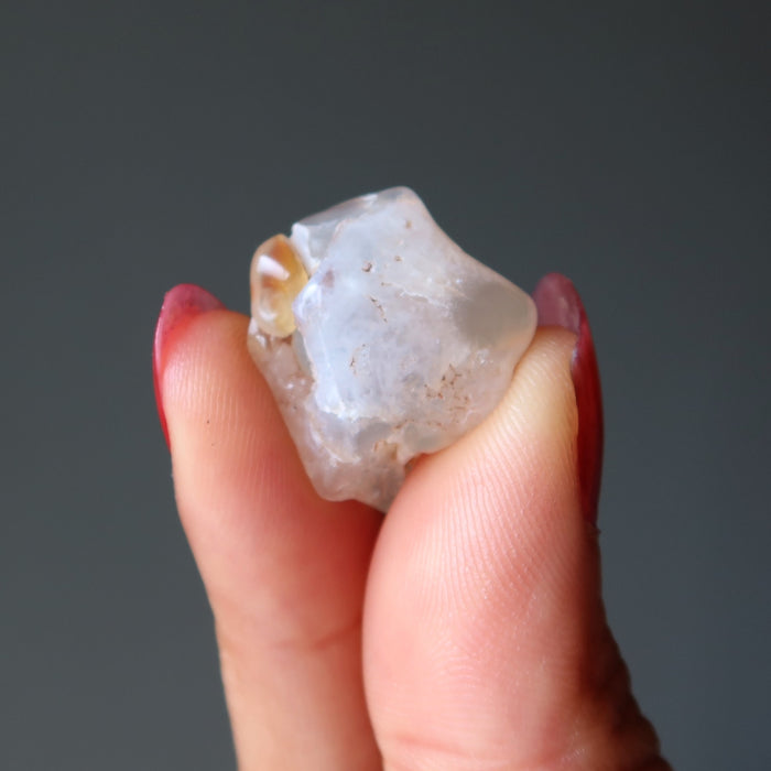 white agate tumbled stone