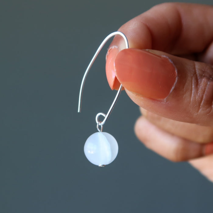 White Calcite Earrings Clear Mind Crystals