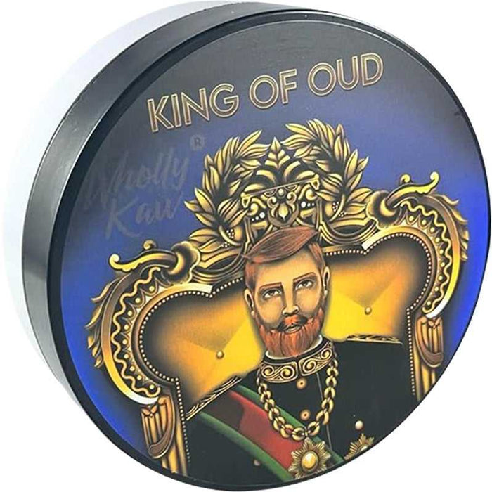 King of Oud Tallow Shaving Soap tin with regal design