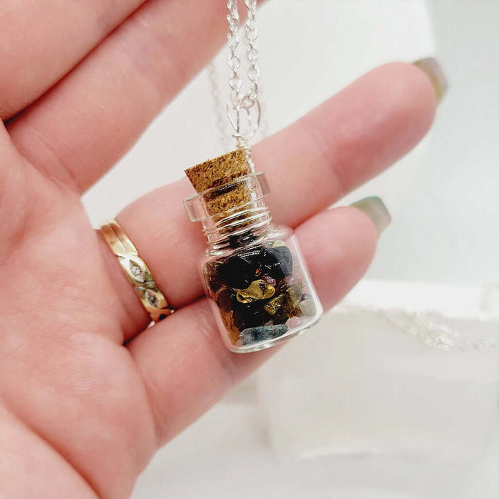 Wishing Bottle Necklace - Mixed Tourmaline