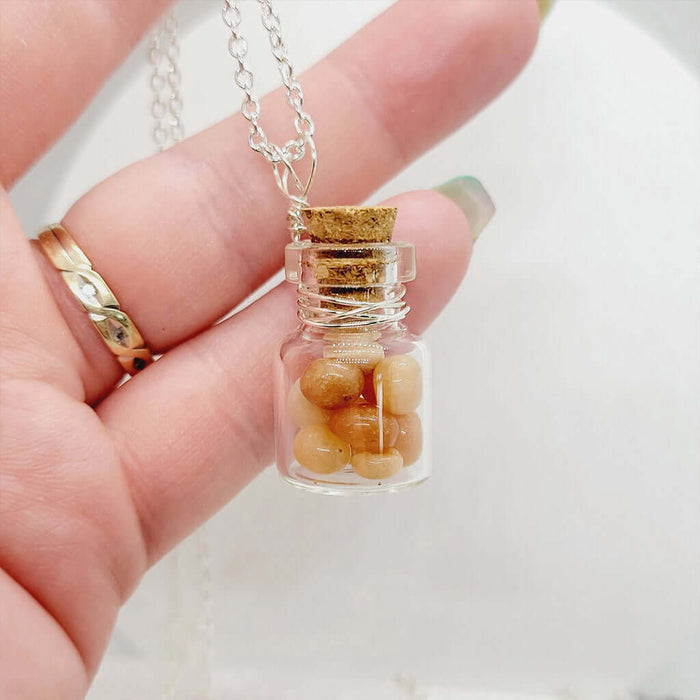 Wishing Bottle Necklace - Red Adventurine