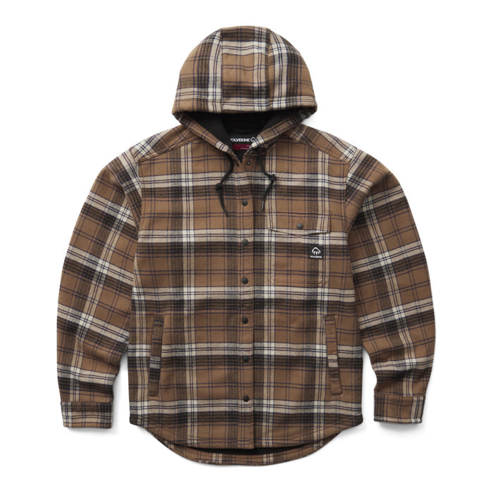 Wolverine Men's Bucksaw II Flannel Snap Hooded Shirt Jac Long Sleeve T-Shirts Wolverine Cub 2XL Reg