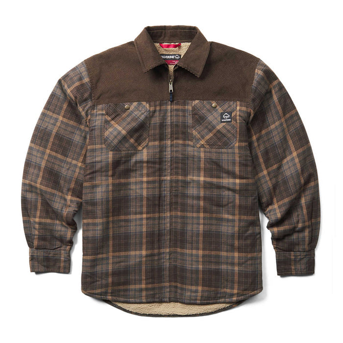 Wolverine Men's Marshall III Sherpa Full-Zip Shirt Jac Jackets & Coats Wolverine Dark Earth 2XL Reg