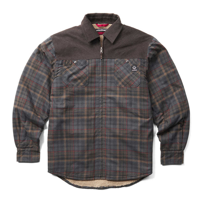 Wolverine Men's Marshall III Sherpa Full-Zip Shirt Jac Jackets & Coats Wolverine Granite 2XL Reg