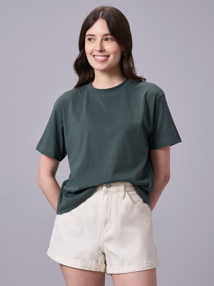 Women's Organic Cotton Short Sleeve T Shirt Olive