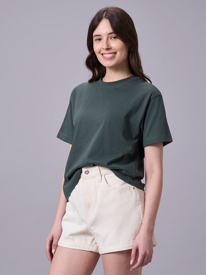 Women's Organic Cotton Short Sleeve T Shirt Olive