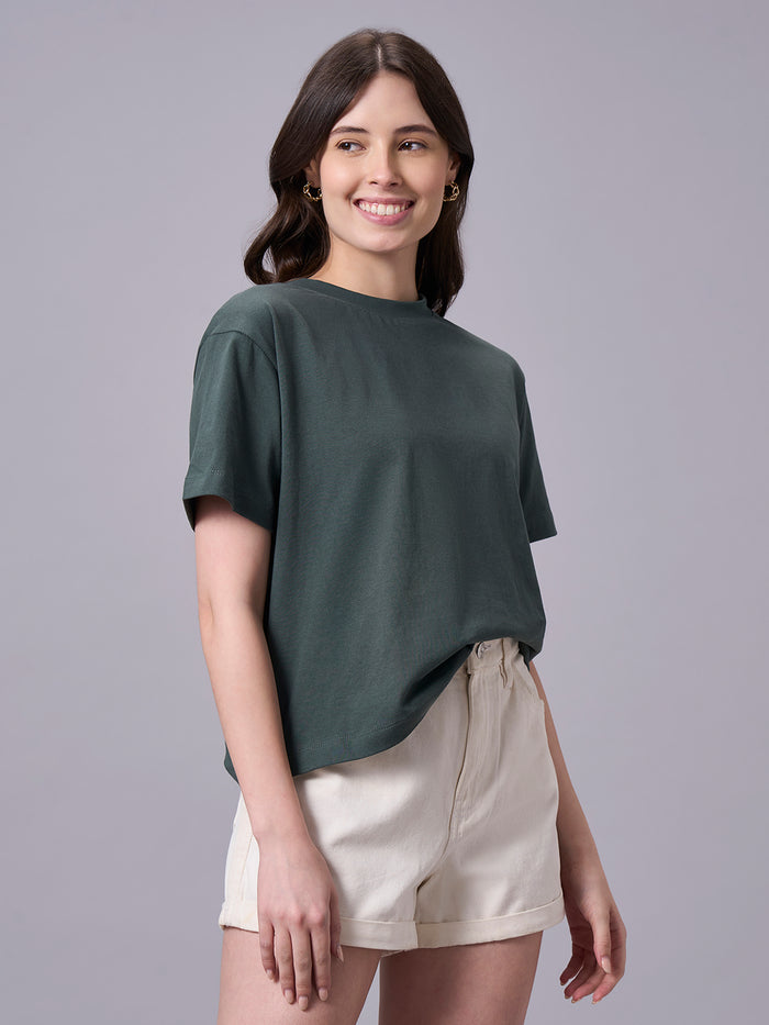 Women's Organic Cotton Short Sleeve T Shirt Olive