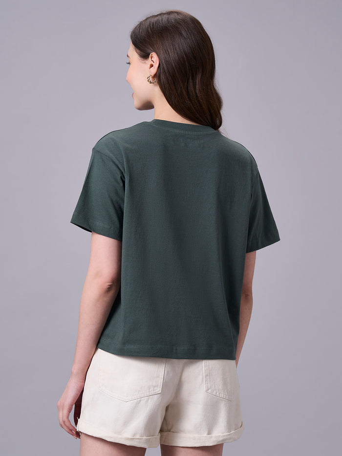 Women's Organic Cotton Short Sleeve T Shirt Olive