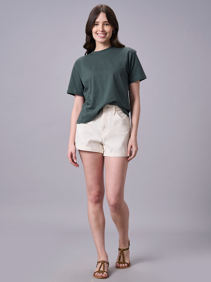 Women's Organic Cotton Short Sleeve T Shirt Olive