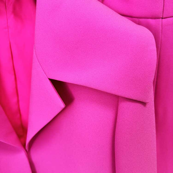 Womens Pink Pantsuit Crop Jacket Trousers Suit