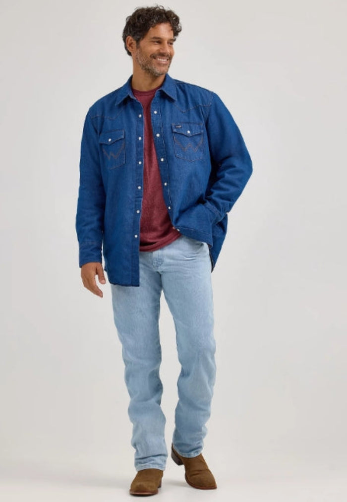 Wrangler Men's Cotton Flannel Lined Snap-Up Shirt Jac Jackets & Coats Wrangler
