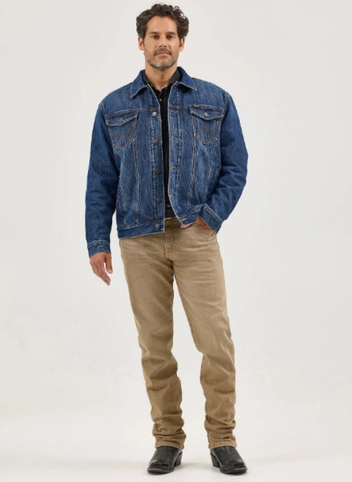 Wrangler Men's Retro® Sherpa Lined Button Denim Jacket Jackets & Coats Wrangler