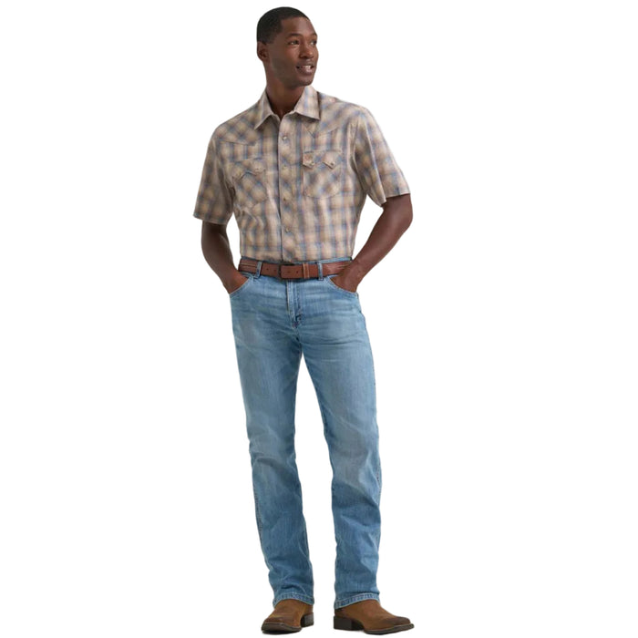 Wrangler Men's Wrangler Retro® Short Sleeve Sawtooth Pocket Western Snap Shirt Work Shirts Wrangler