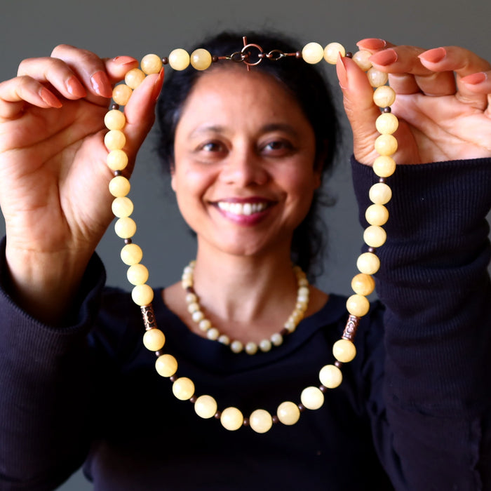 yellow calcite necklace