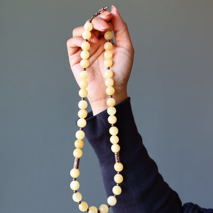 yellow calcite necklace