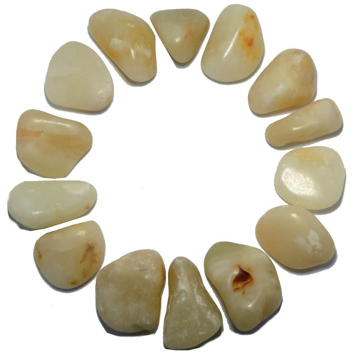 yellow calcite tumbled stones