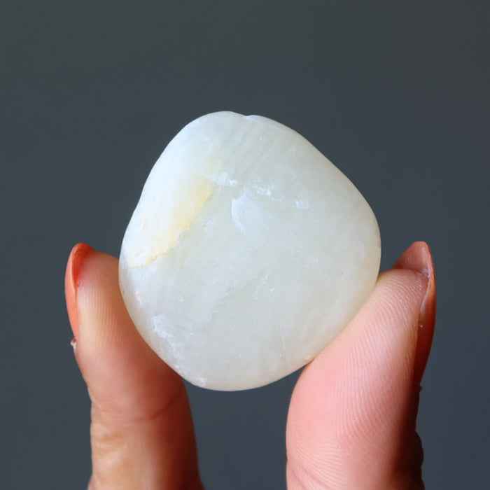 yellow calcite tumbled stone
