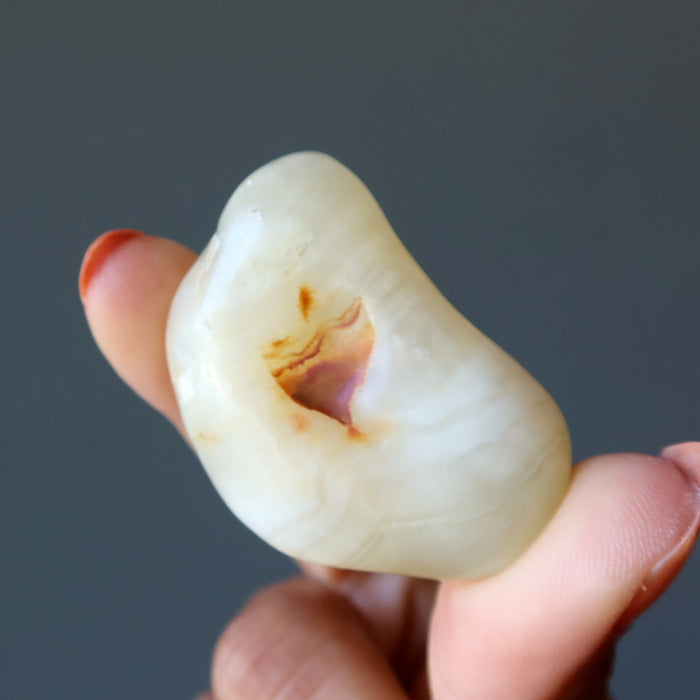 yellow calcite tumbled stone