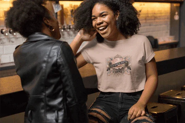 🌼 Your Words Matter 💬 Women's Crop Tee 🌸 - Whippie's