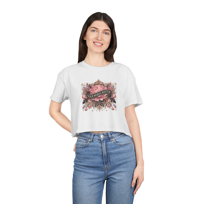 🌼 Your Words Matter 💬 Women's Crop Tee 🌸 - Whippie's