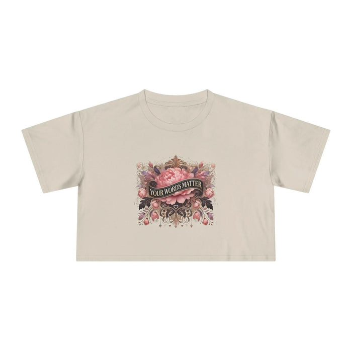 🌼 Your Words Matter 💬 Women's Crop Tee 🌸 - Whippie's